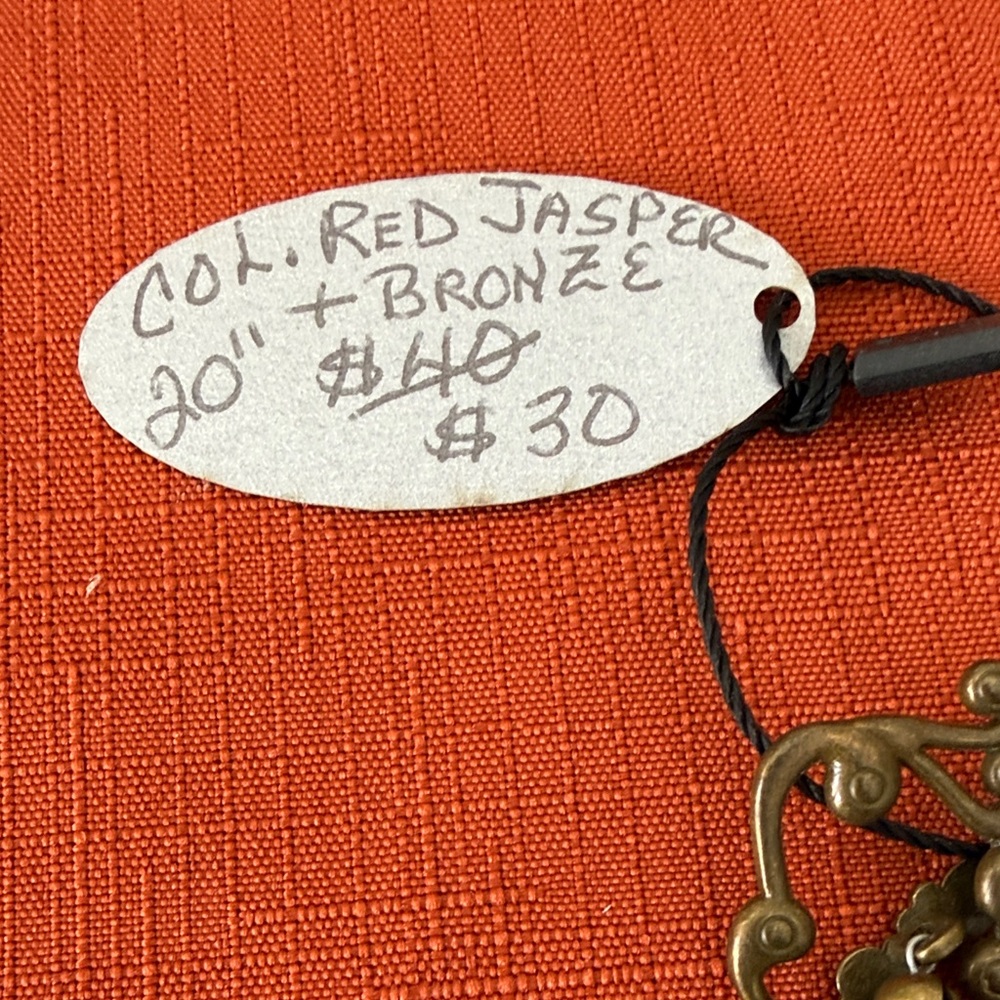 Artisan Colorado Red Jasper and Bronze Stone Pendant Necklace - Picture 5 of 5
